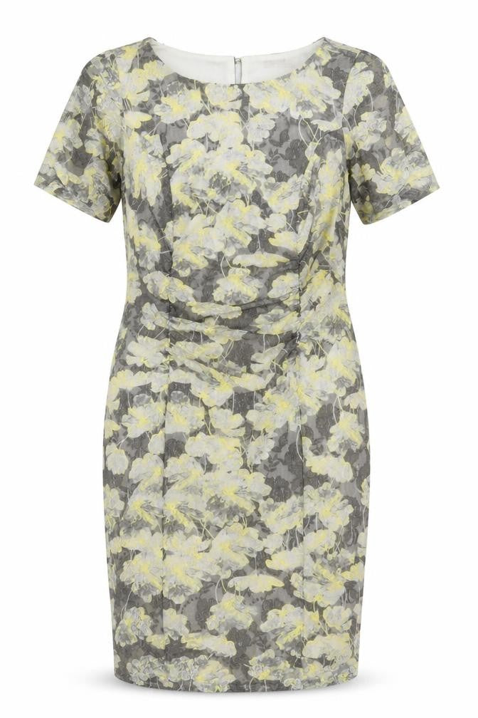 Marks & Spencer Women Grey Floral Lace Sheath Dress Size 14