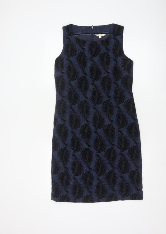 White Stuff Women's Blue Sleeveless Sheath Dress Size 8