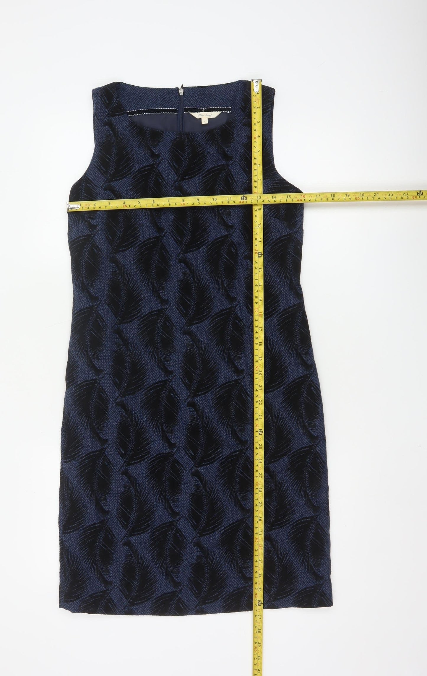 White Stuff Women's Blue Sleeveless Sheath Dress Size 8