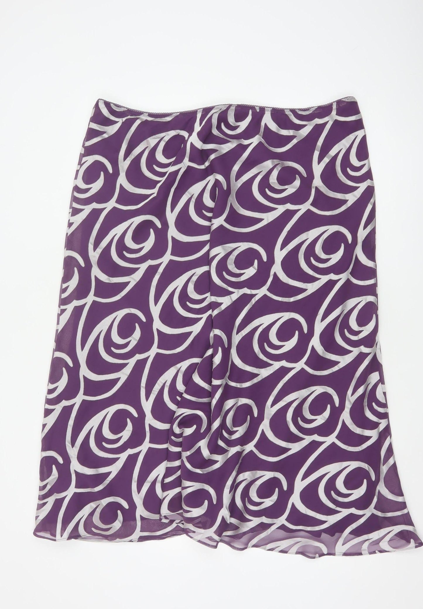 Jacques Vert Women's Purple A-Line Midi Skirt Size 22 Viscose Blend