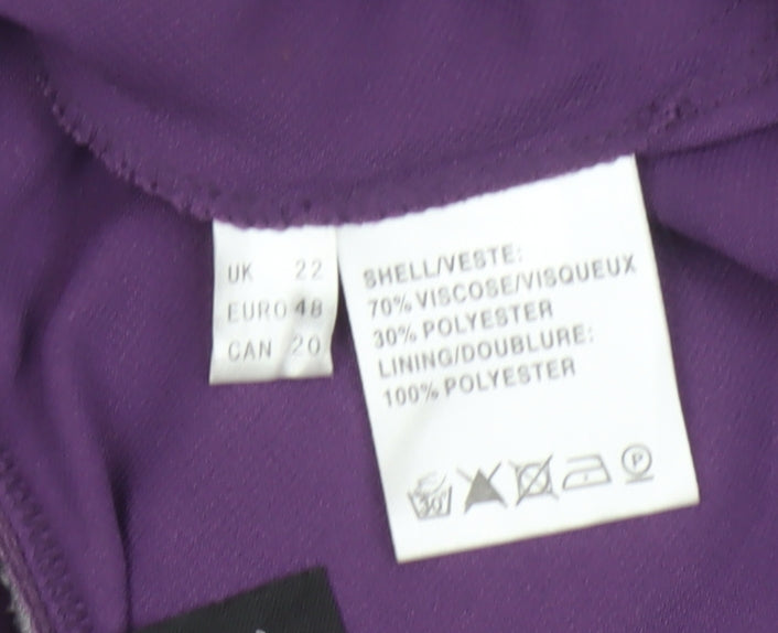 Jacques Vert Women's Purple A-Line Midi Skirt Size 22 Viscose Blend