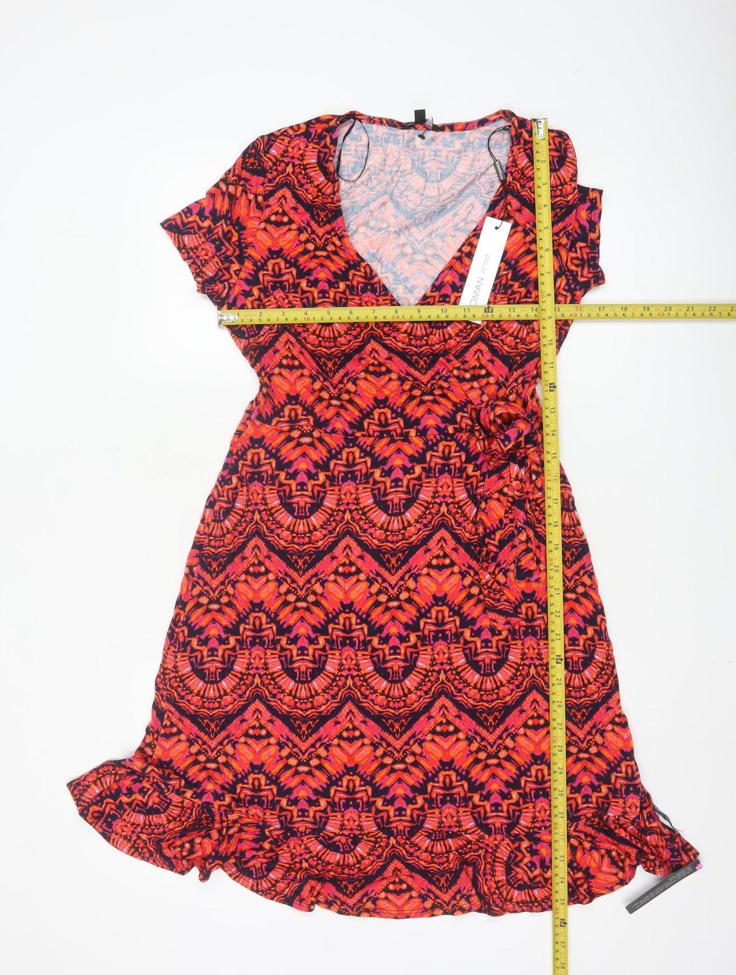 Roman Petite Women's Multicoloured Size 12 Jersey Wrap Dress