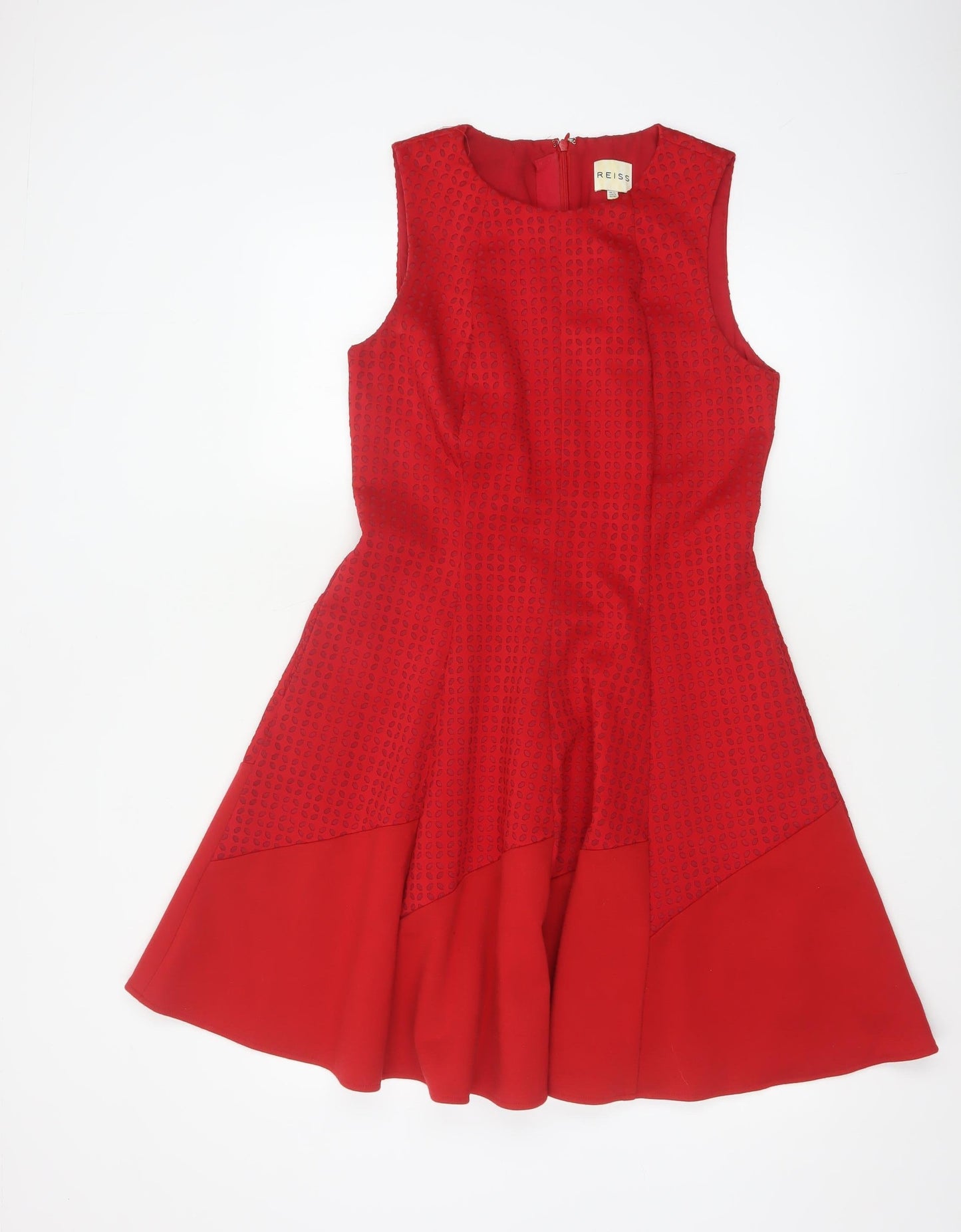 Reiss Women Red Sleeveless Fit & Flare Dress UK 12 Elegant Party Style