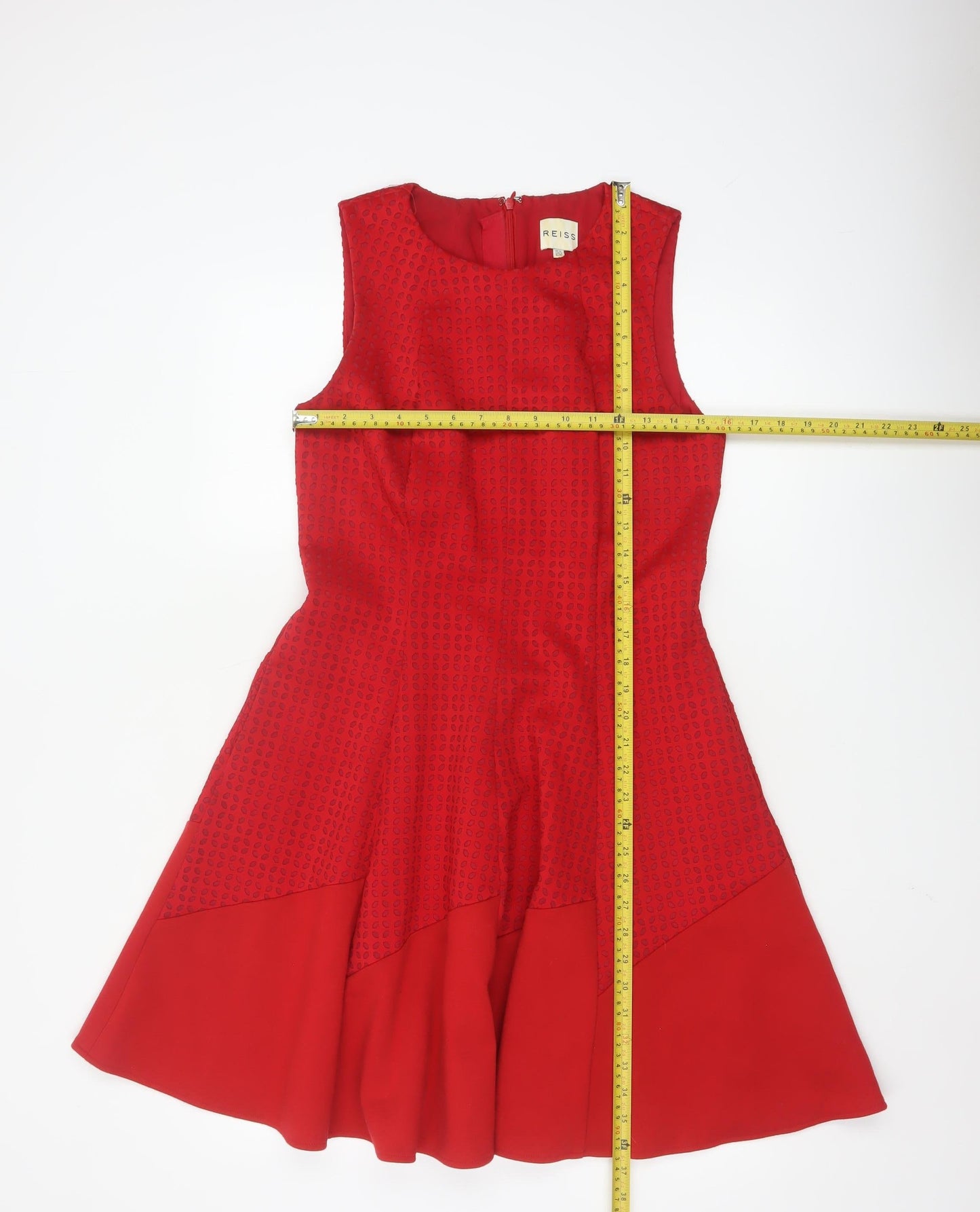 Reiss Women Red Sleeveless Fit & Flare Dress UK 12 Elegant Party Style