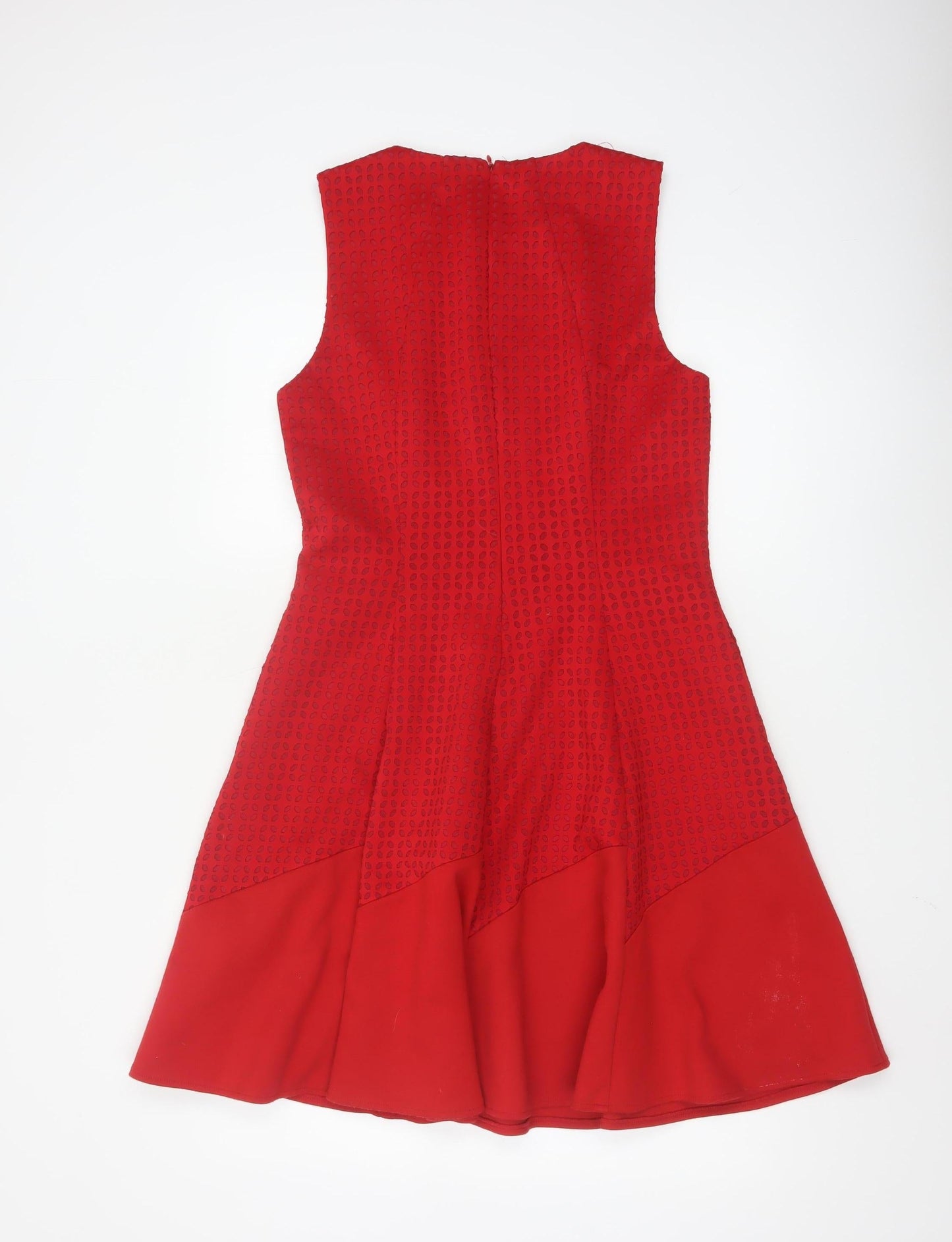 Reiss Women Red Sleeveless Fit & Flare Dress UK 12 Elegant Party Style