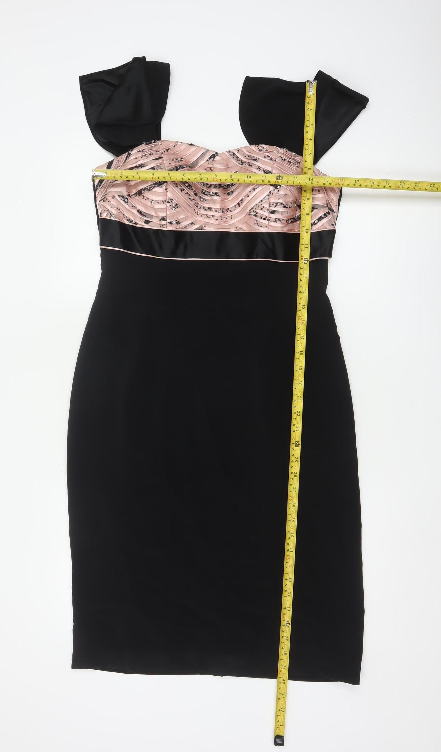 Veni Infantino for Ronald Joyce Women's Black & Pink UK 12 Bodycon Dress
