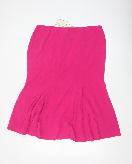 CC Women Pink Trumpet Knee Length Skirt Size 16 Lyocell Blend