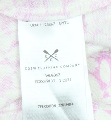 Crew Clothing Women Pink Floral Ruffle Sleeveless Blouse Size 16