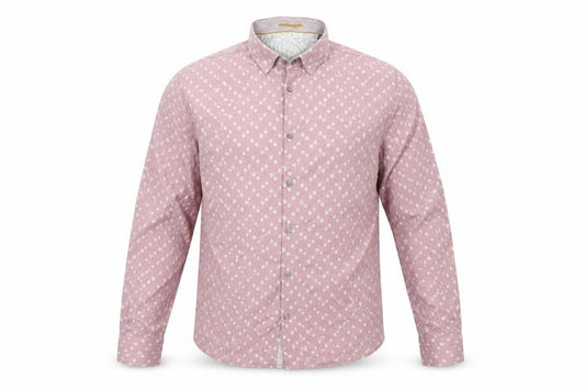 Ted Baker Men’s Pink Polka Dot Cotton Button-Up Shirt Size L
