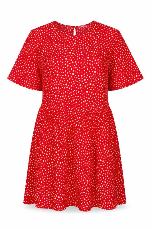 Wednesday's Girl Women's Red Floral Skater Dress XL Short Sleeve