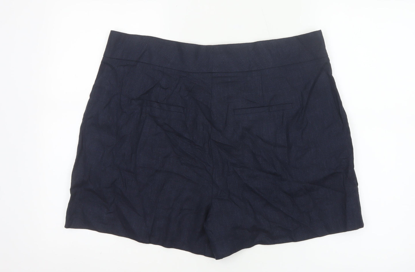 Marks and Spencer Womens Blue Linen Blend Chino Shorts Size 18