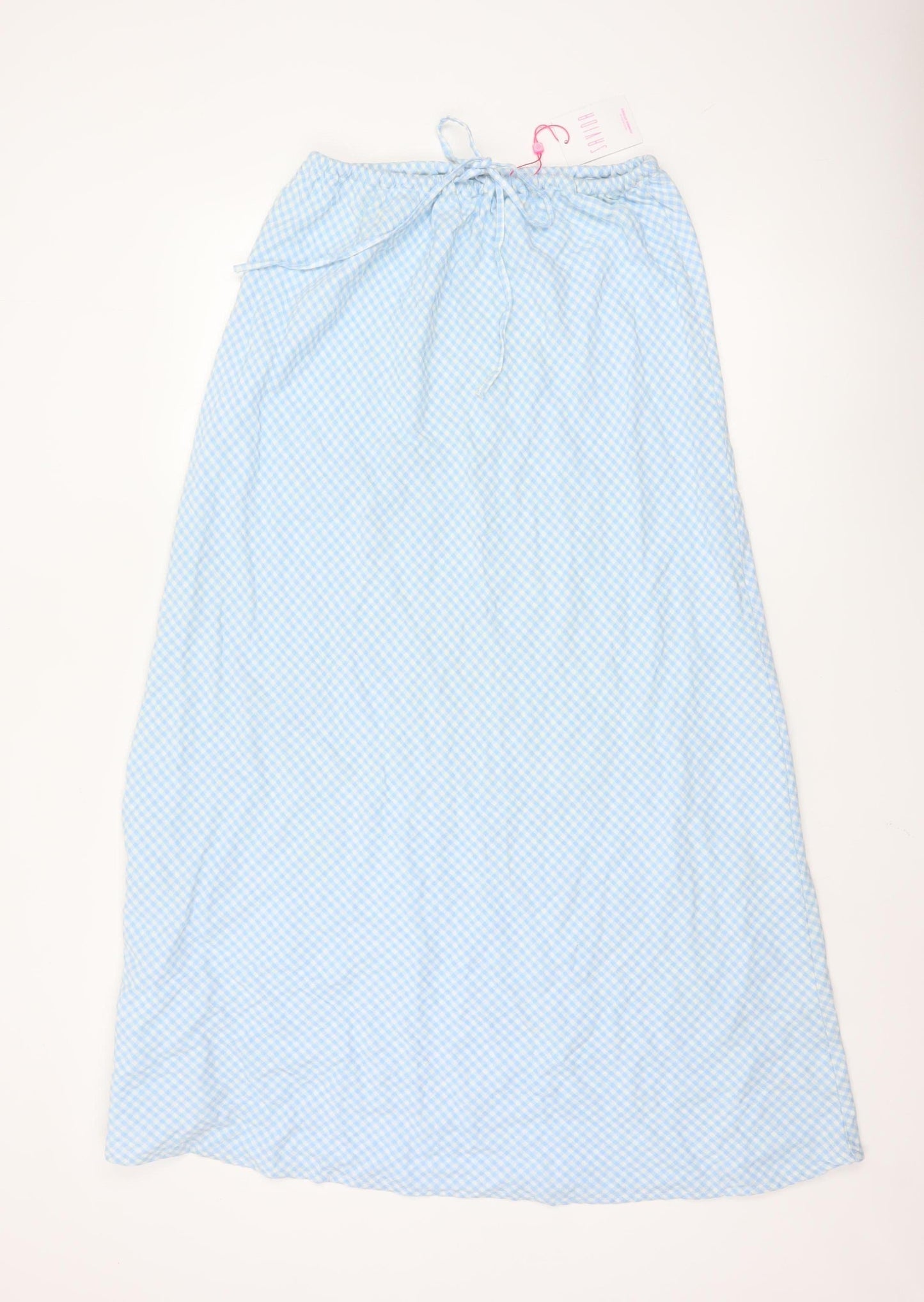 Savida Women Blue Check A-Line Long Skirt Size 10