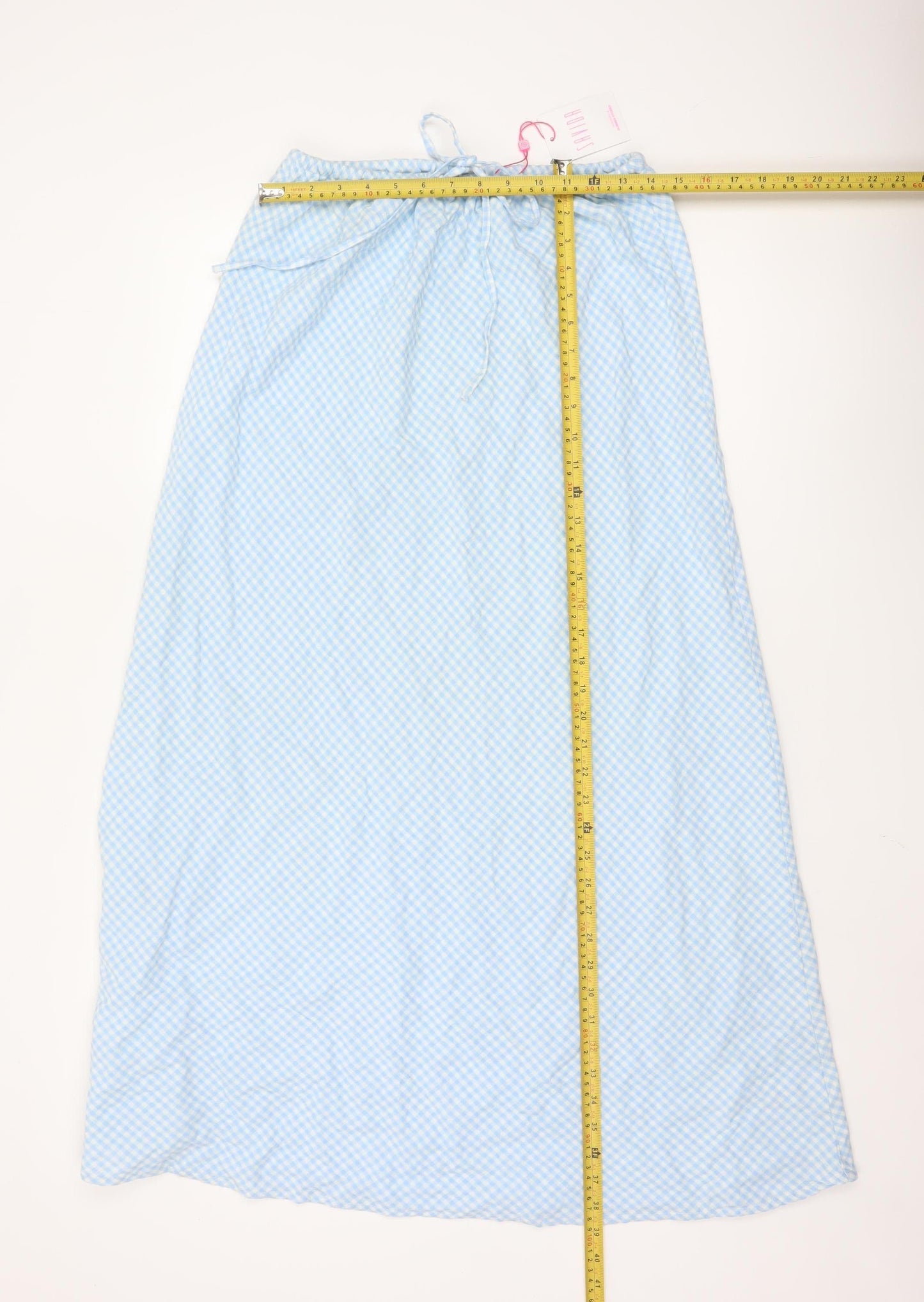 Savida Women Blue Check A-Line Long Skirt Size 10