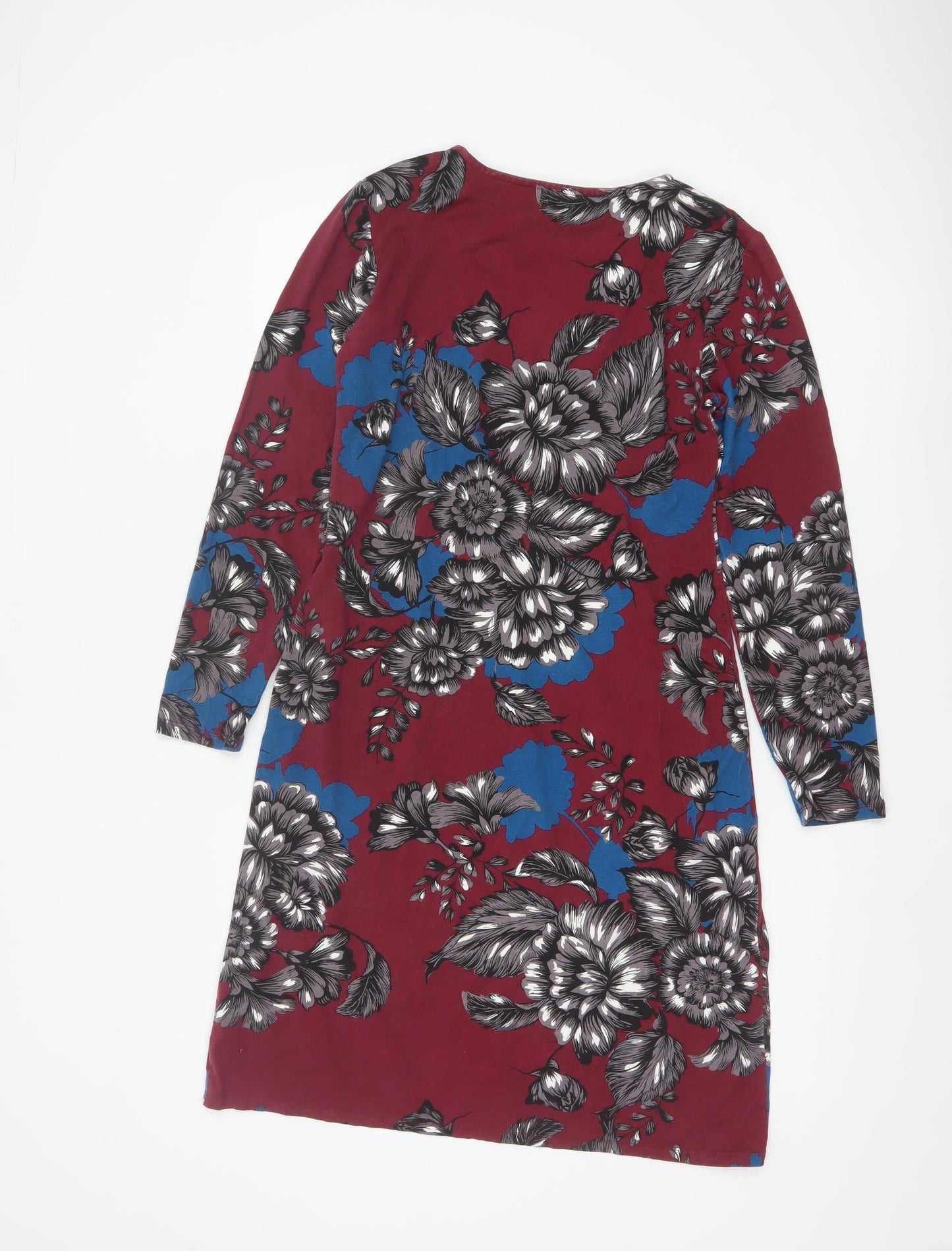 Thought Womens Red Floral Long Sleeve Knee Length Dress Size 10