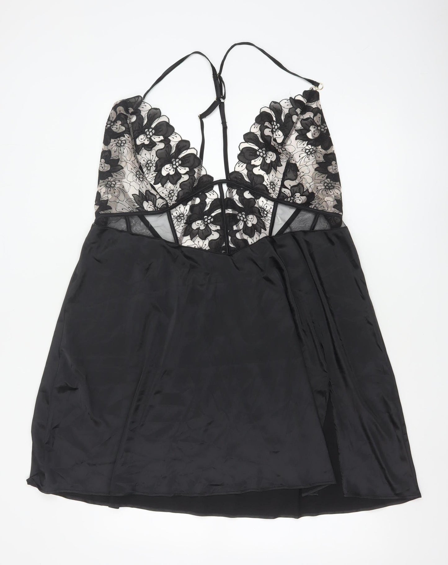 Ann Summers Womens Black XXL Lace Chemise Adjustable Straps