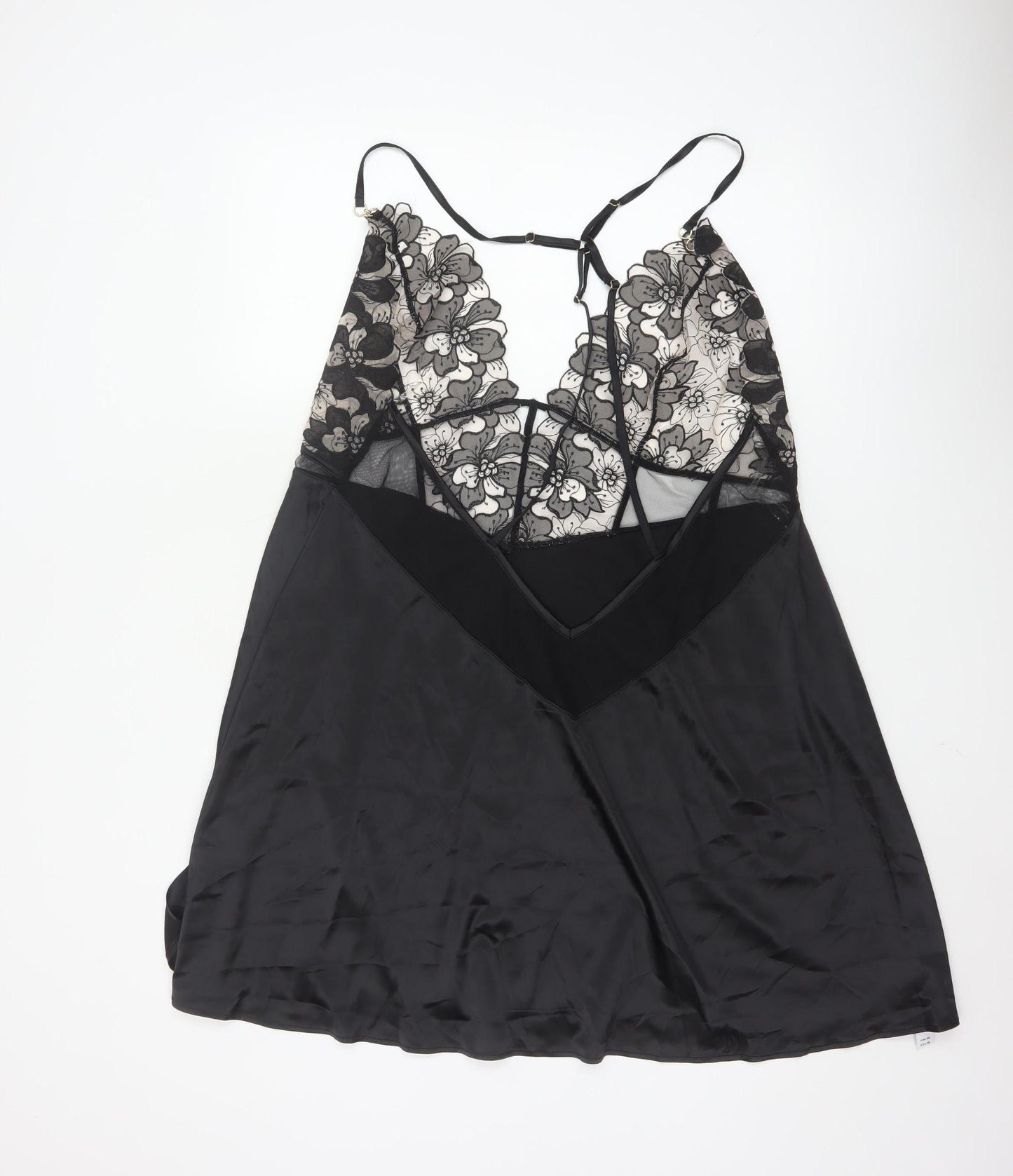 Ann Summers Womens Black XXL Lace Chemise Adjustable Straps
