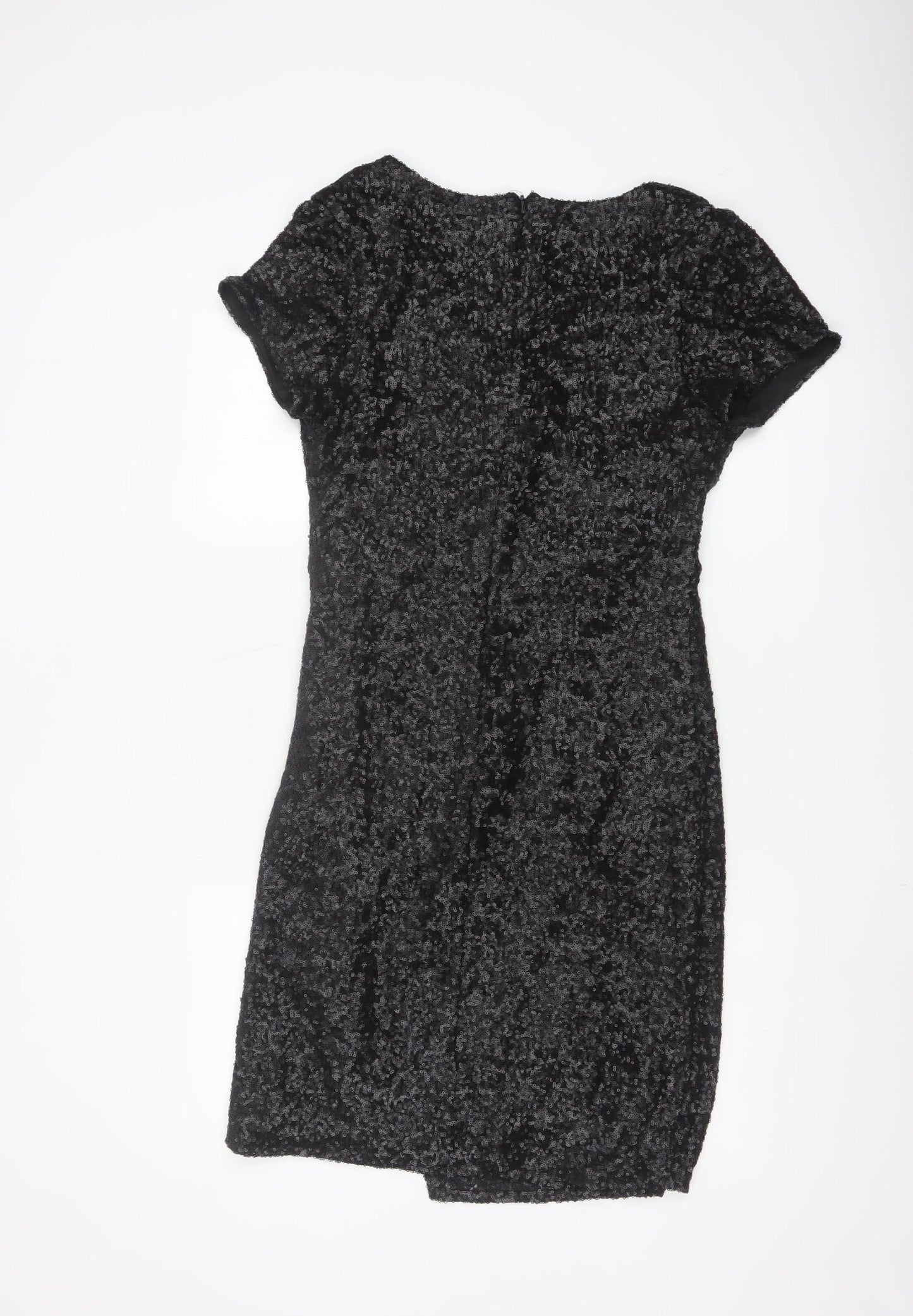 Roman Women Black Sequin Bodycon Knee Length Party Dress Size 12