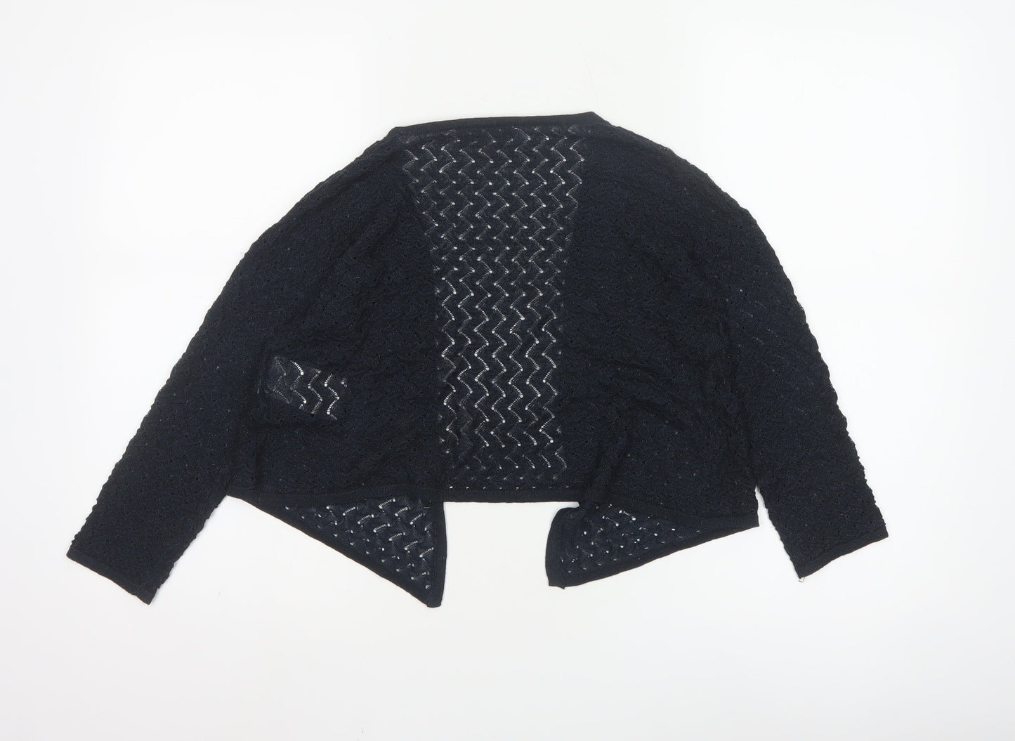 Morgan de Toi Women's Black Open-Knit Cardigan Size M