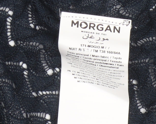 Morgan de Toi Women's Black Open-Knit Cardigan Size M