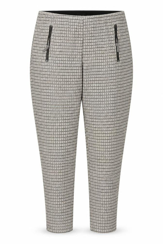 Next Women's Grey Check Slim Trousers Size 14R Viscose Blend