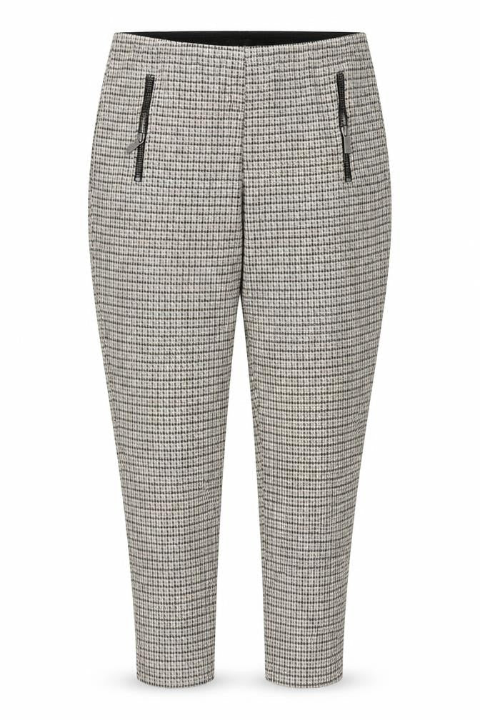 Next Women's Grey Check Slim Trousers Size 14R Viscose Blend