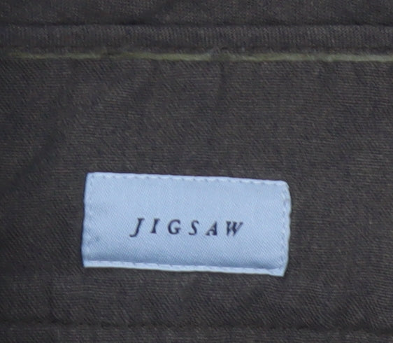 Jigsaw Men's Brown Chino Trousers Size 34 Regular Fit Cotton Blend