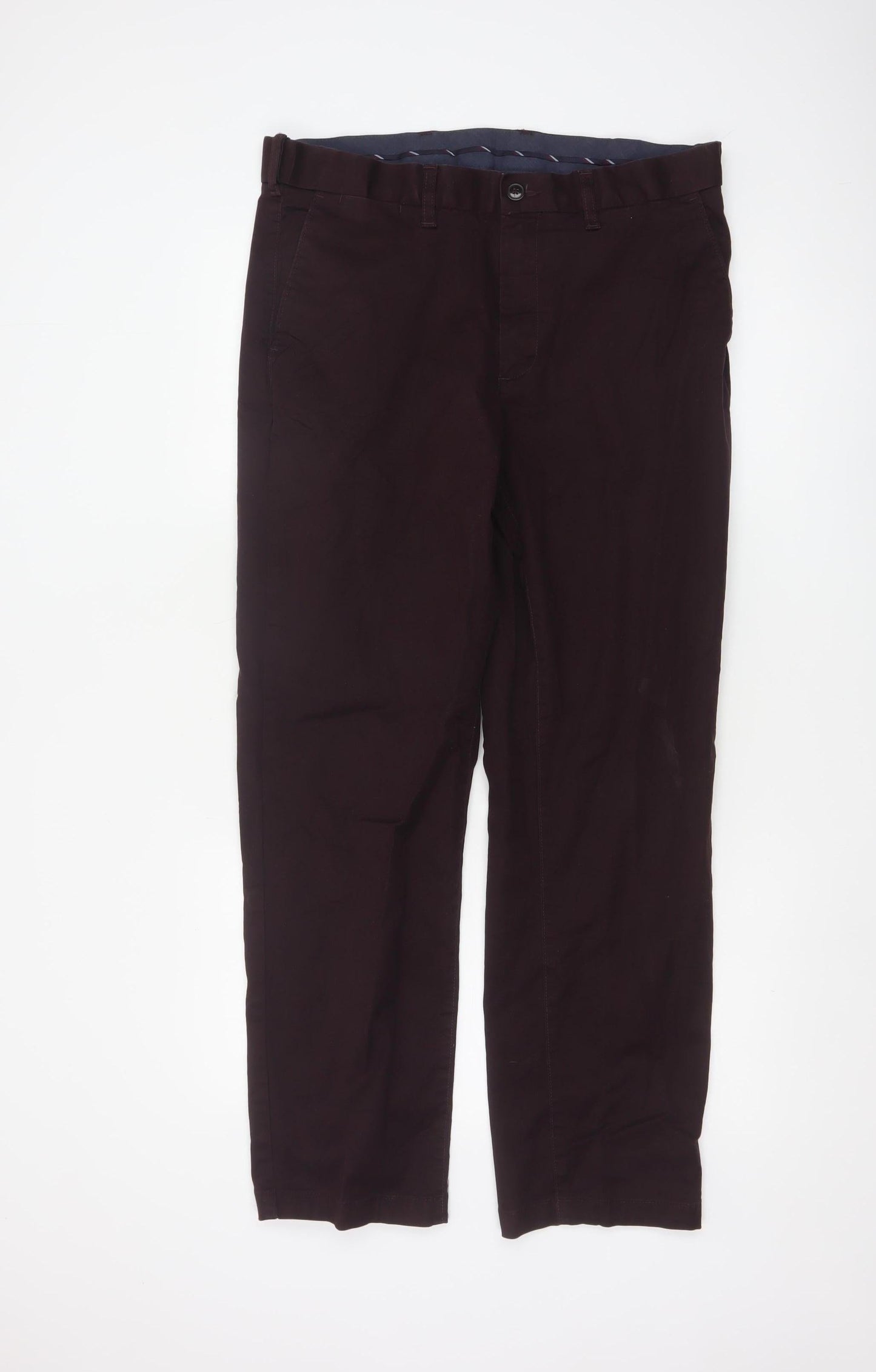 Marks and Spencer Men's Brown Regular Fit Chino Trousers 38W 31L
