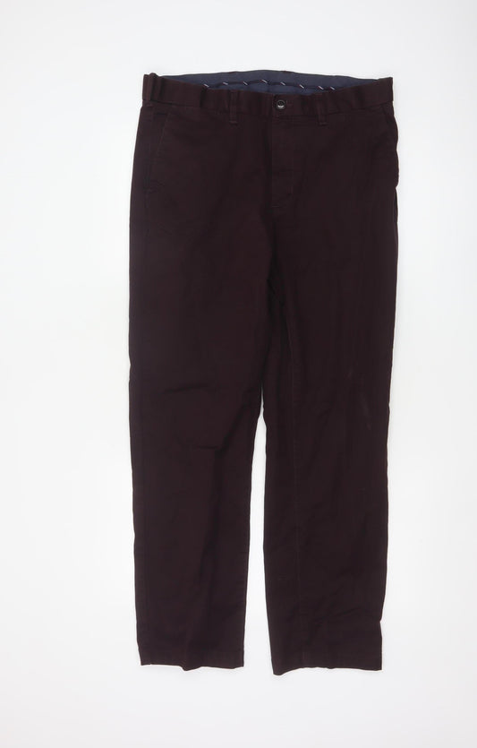 Marks and Spencer Men's Brown Regular Fit Chino Trousers 38W 31L