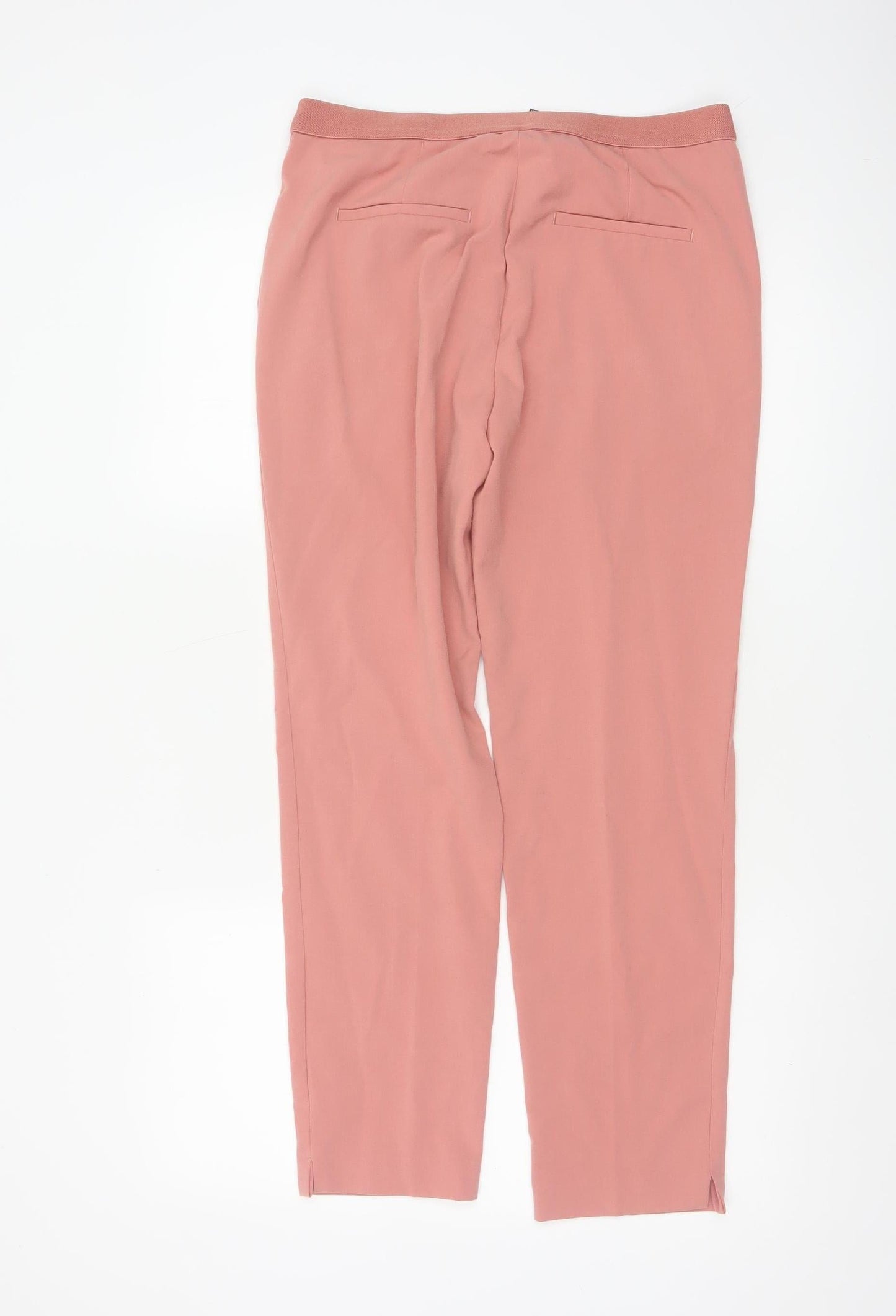 Stradivarius Women Pink Cropped Trousers M Polyester Blend