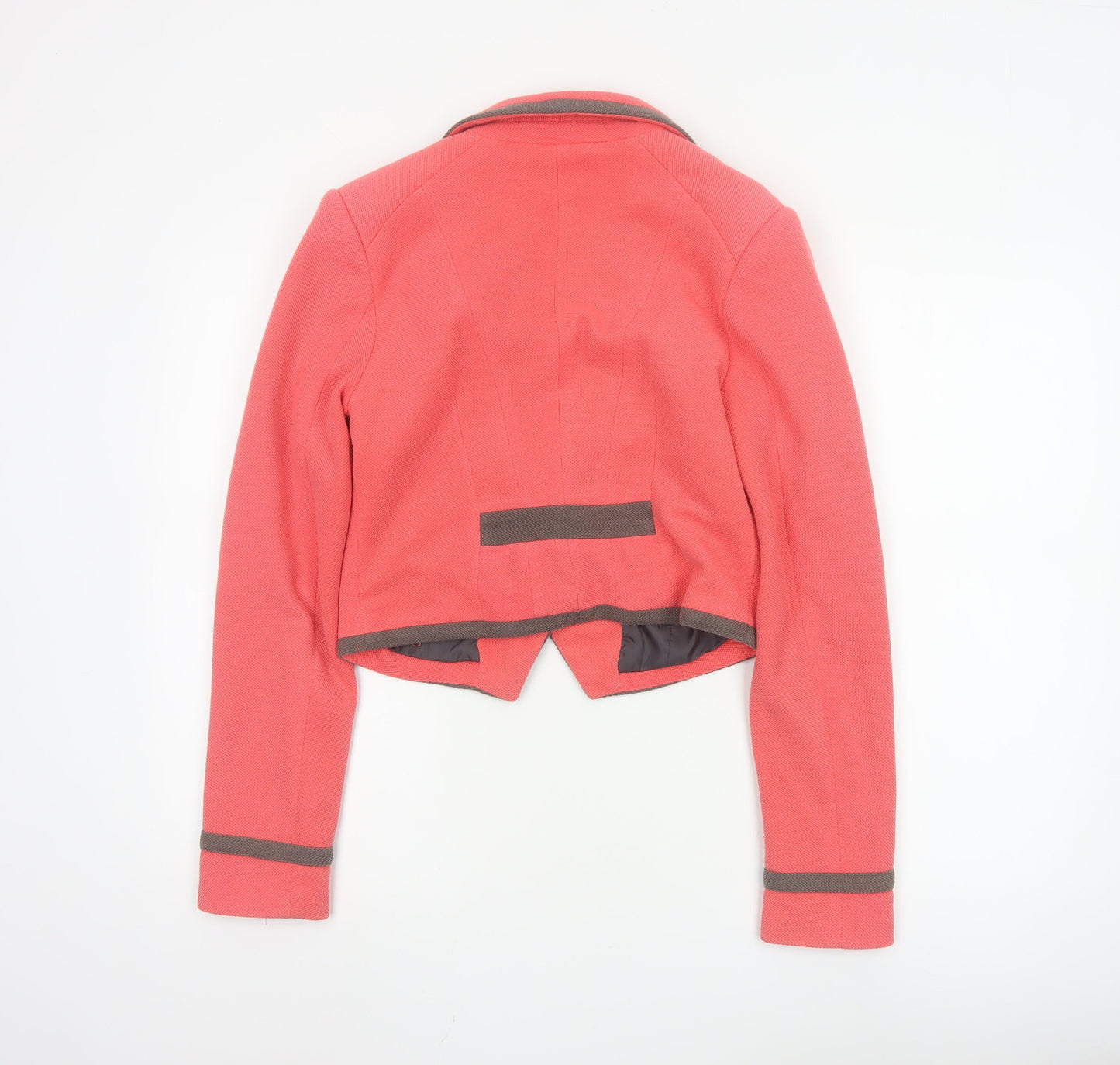BWNY Jeans Women's Pink Cropped Blazer Size 12 Single-Breasted Jacket