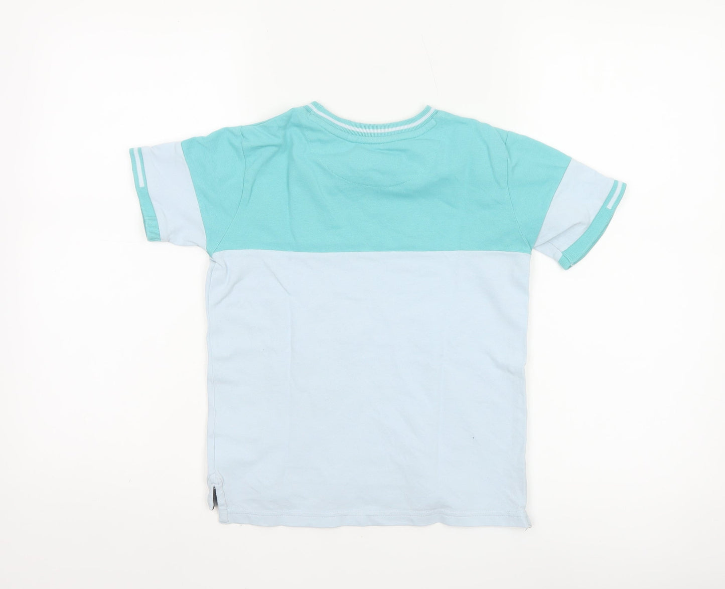 Ted Baker Boys Blue Colourblock Logo T-Shirt 8 Years Short Sleeve