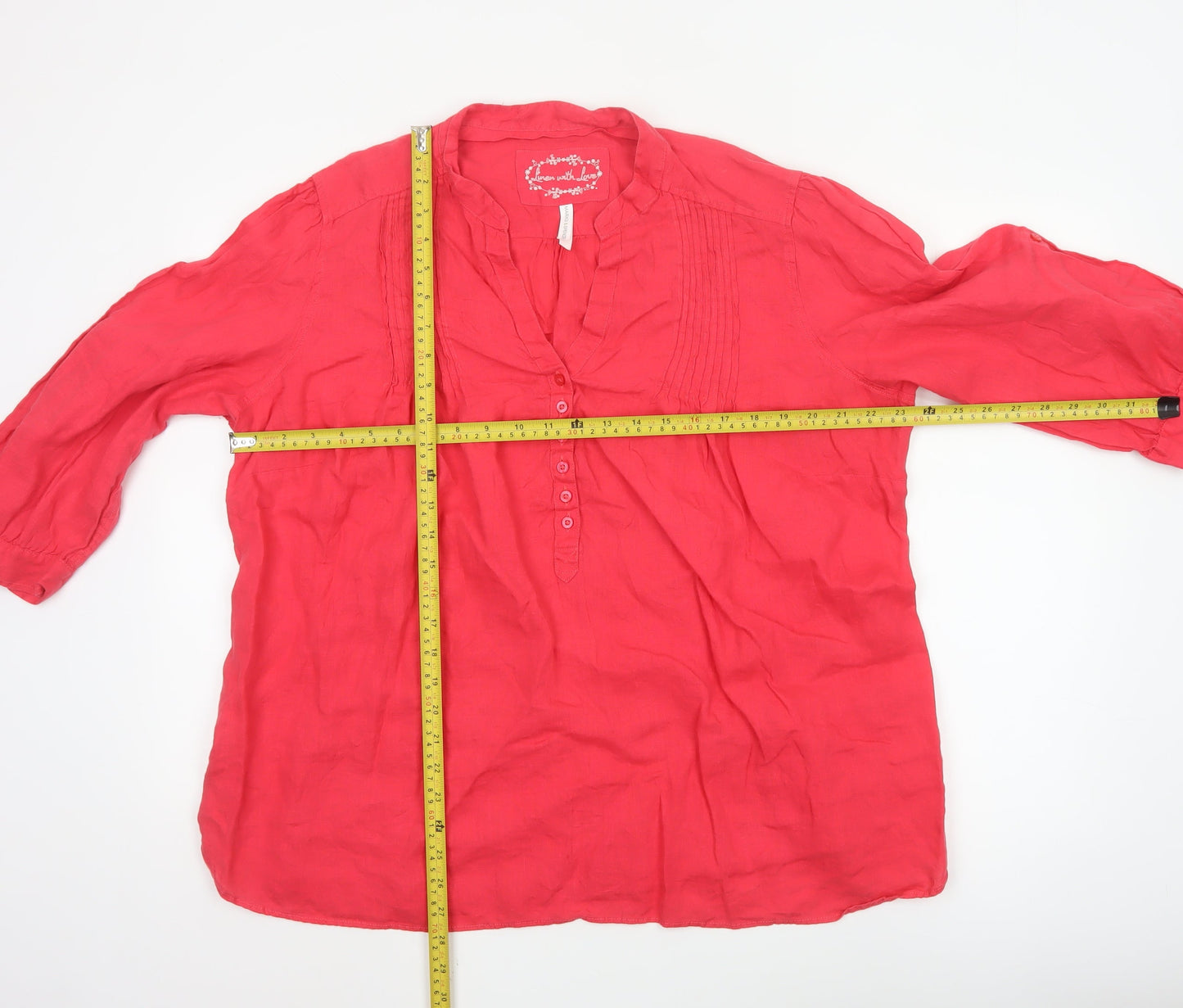 Marks and Spencer Women’s Pink Linen Tunic Blouse Size 22
