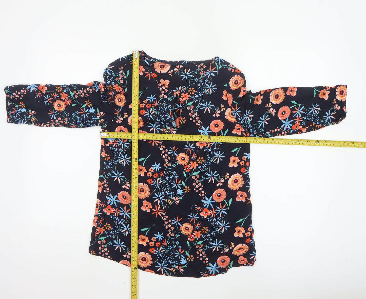 Marks and Spencer Womens Multicoloured Floral Viscose Tunic Blouse Size 8