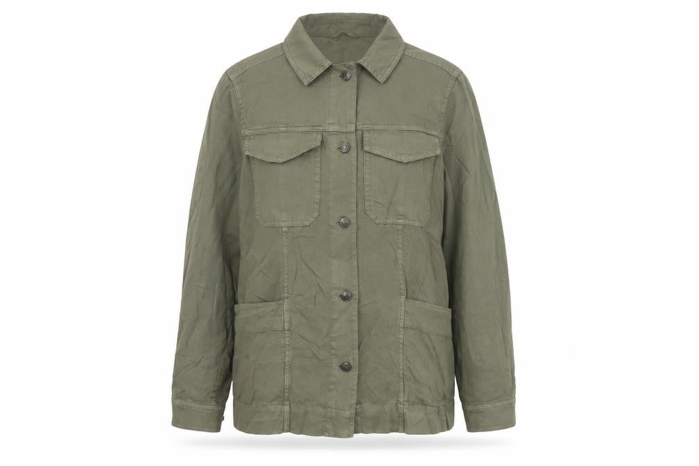 Fat Face Women’s Green Jacket Size 12 Military Style Cotton Blend