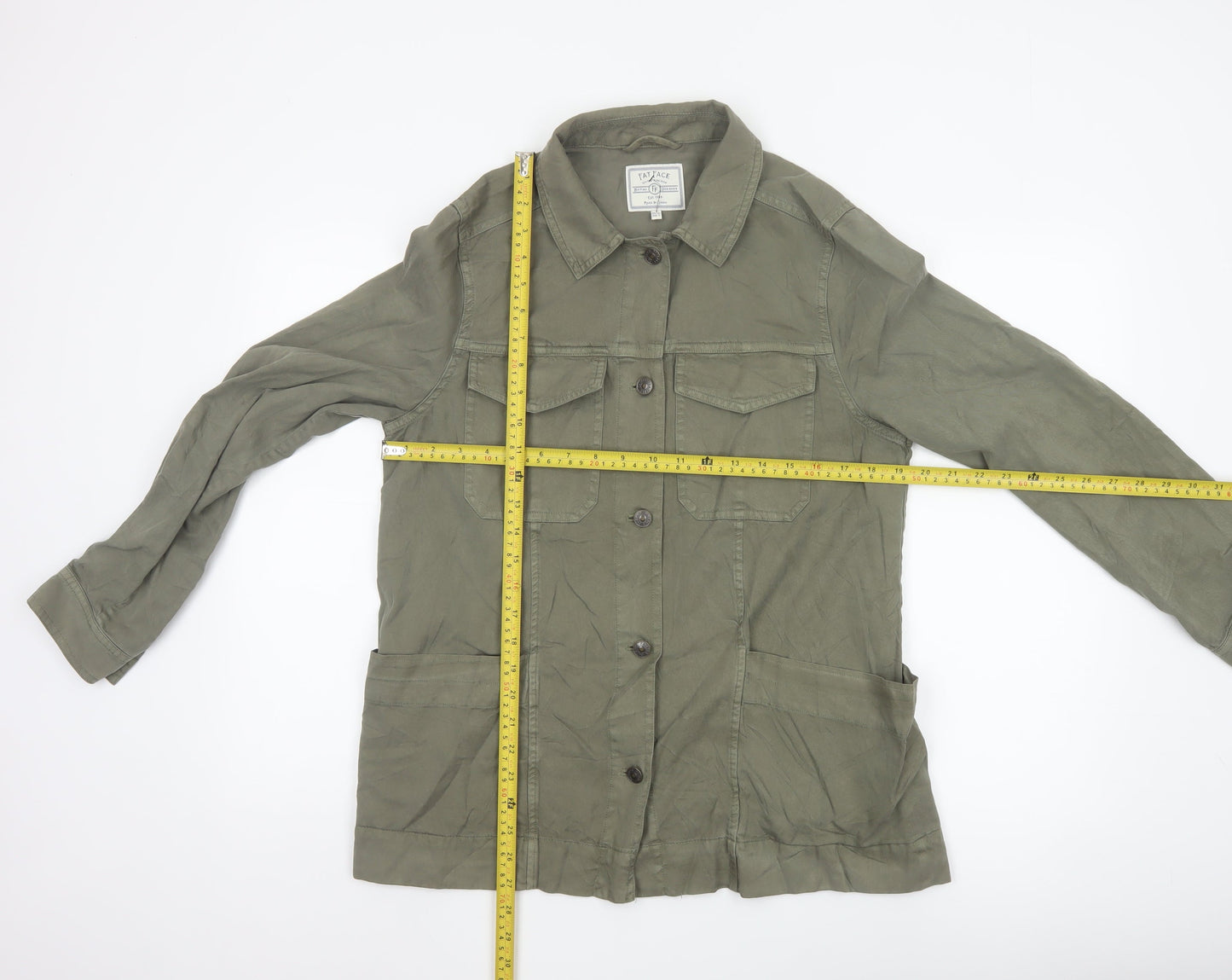 Fat Face Women’s Green Jacket Size 12 Military Style Cotton Blend