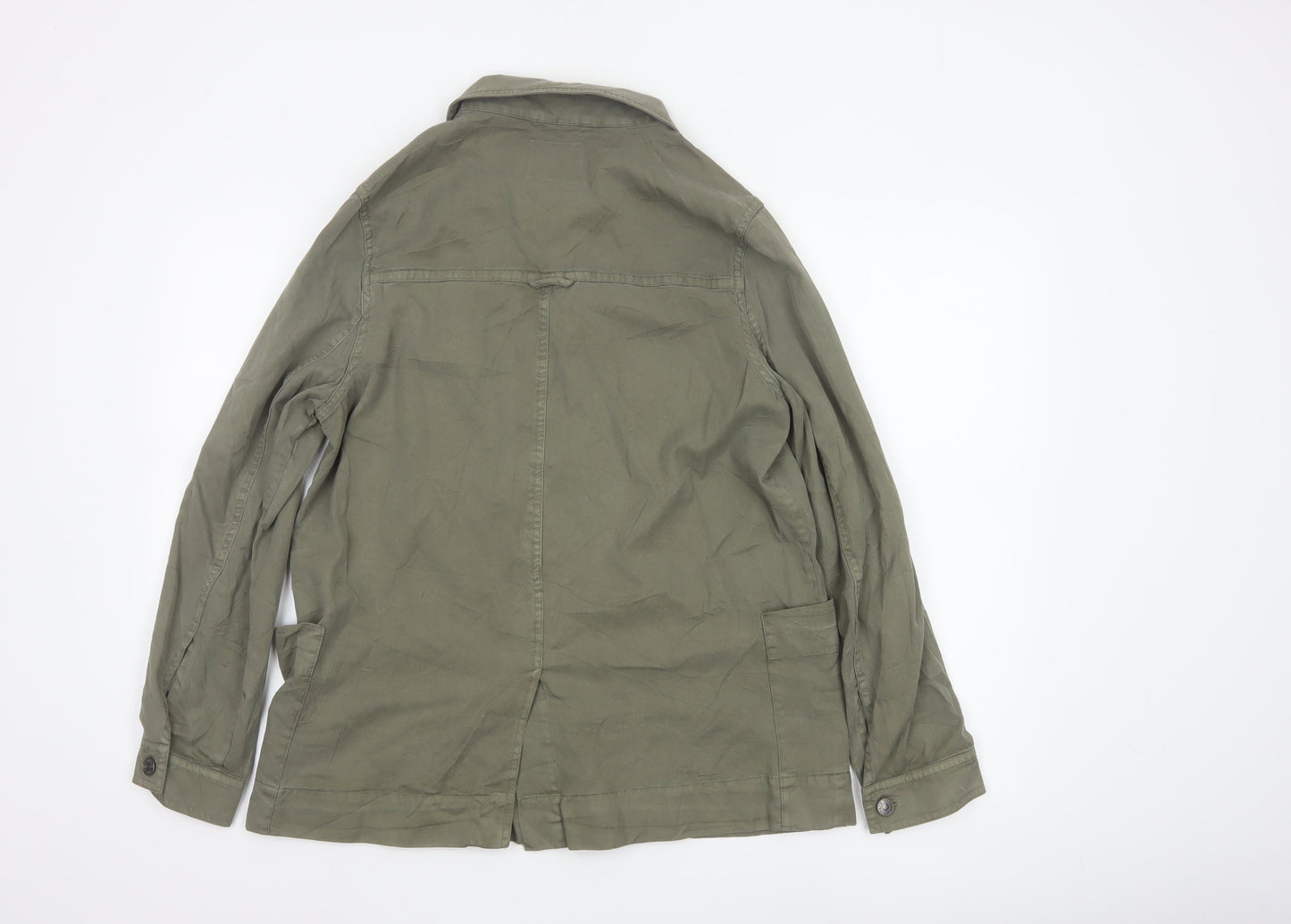 Fat Face Women’s Green Jacket Size 12 Military Style Cotton Blend