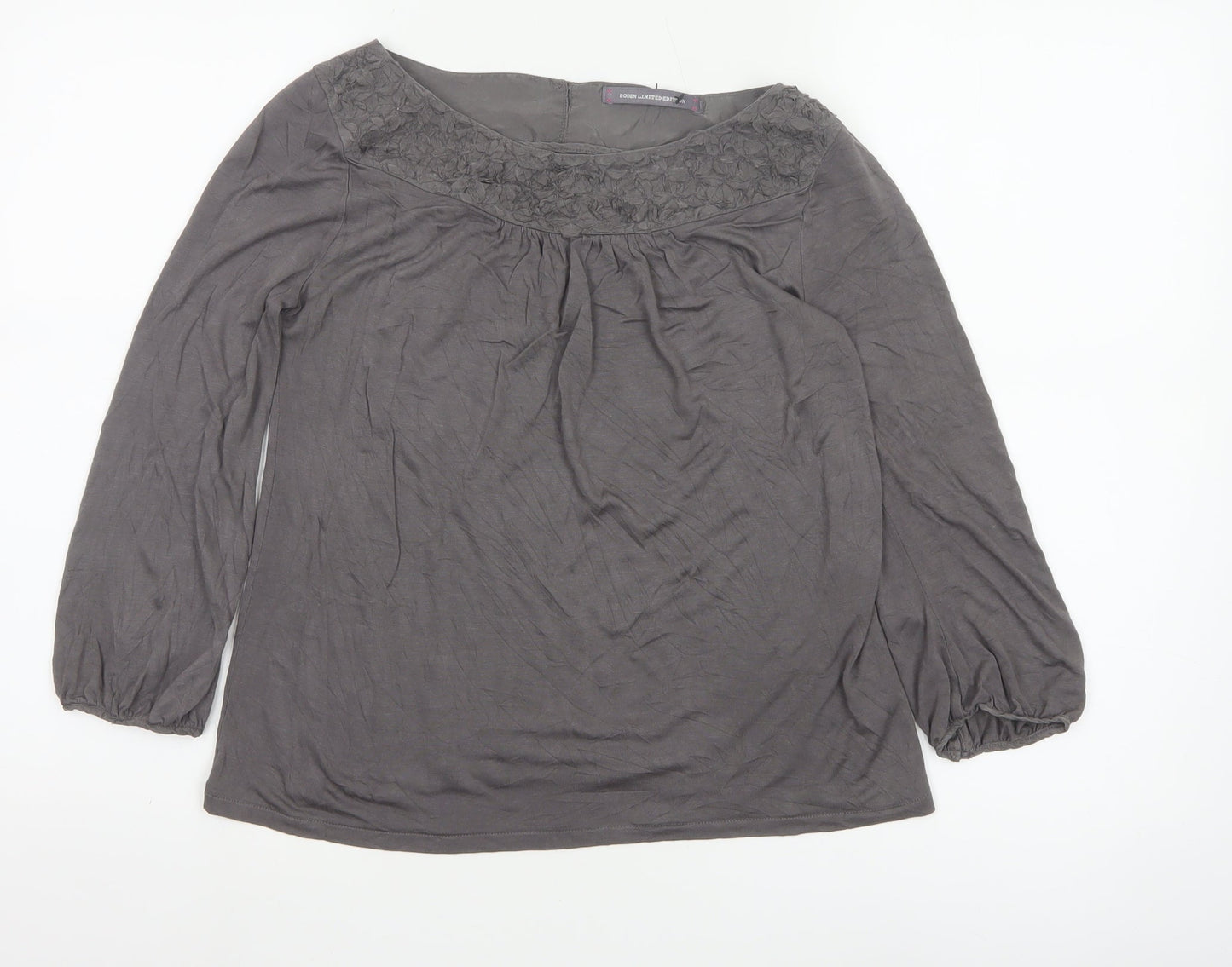 Boden Women's Grey Tunic Style Silk Blend Blouse UK 6