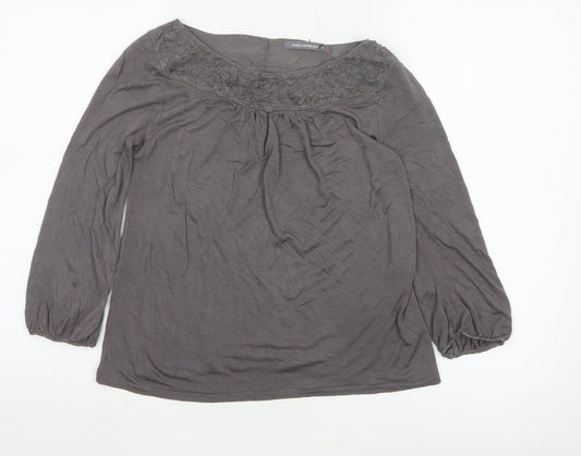 Boden Women's Grey Tunic Style Silk Blend Blouse UK 6