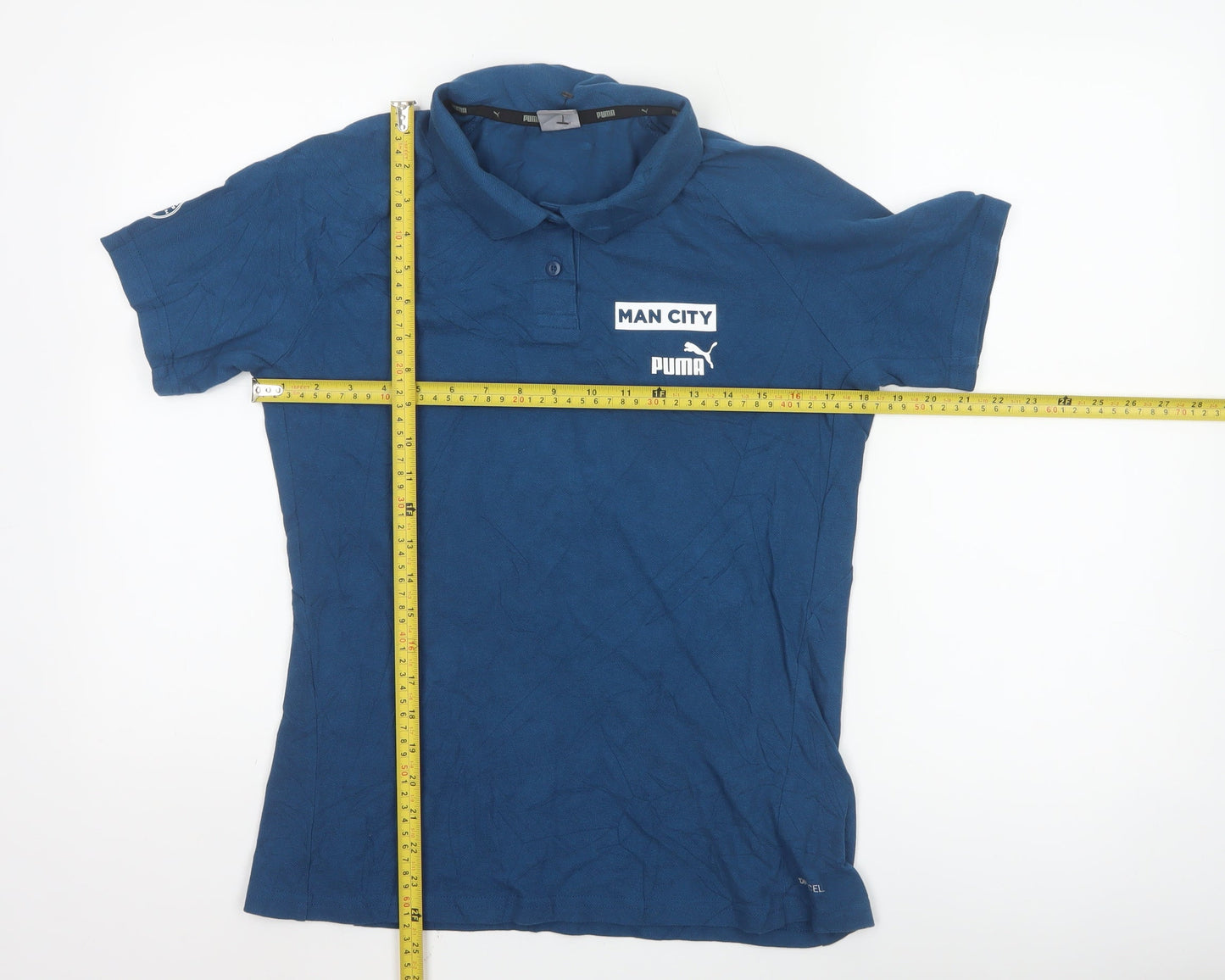 Puma Women Blue Man City Polo Shirt M Short Sleeve