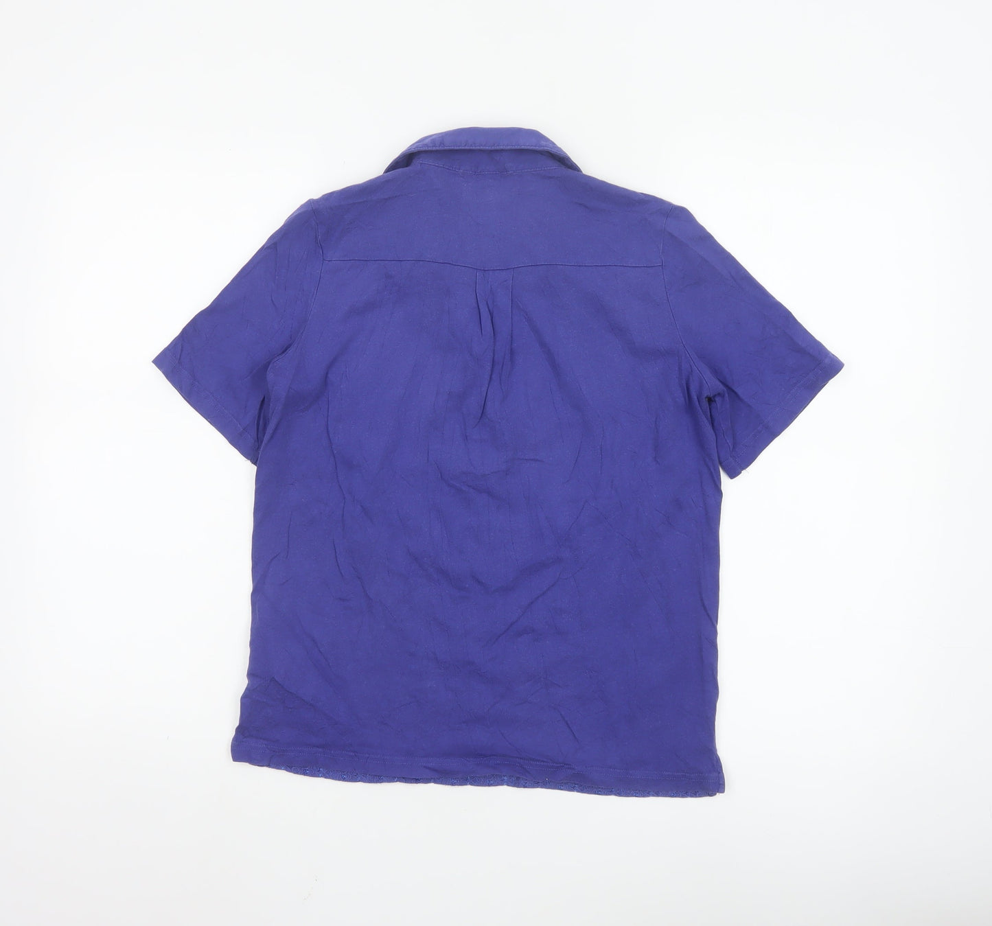 Cotton Traders Women's Purple Lace Polo Blouse Size 10