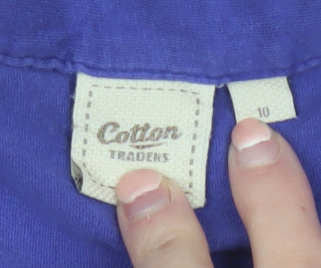 Cotton Traders Women's Purple Lace Polo Blouse Size 10