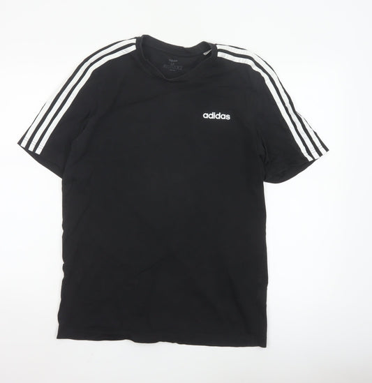Adidas Men's Black Short Sleeve Crew Neck Logo T-Shirt Size M