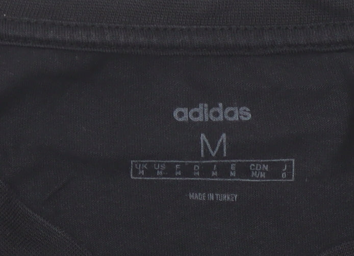 Adidas Men's Black Short Sleeve Crew Neck Logo T-Shirt Size M