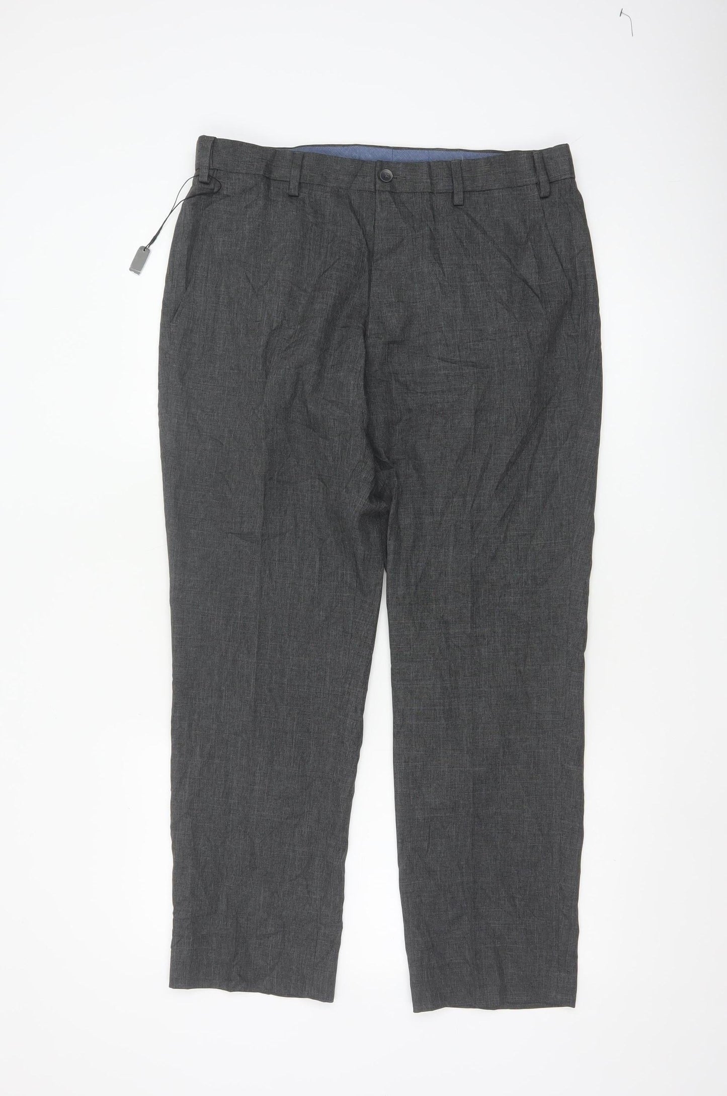Marks and Spencer Men's Grey Regular Fit Chino Trousers 34W 29L
