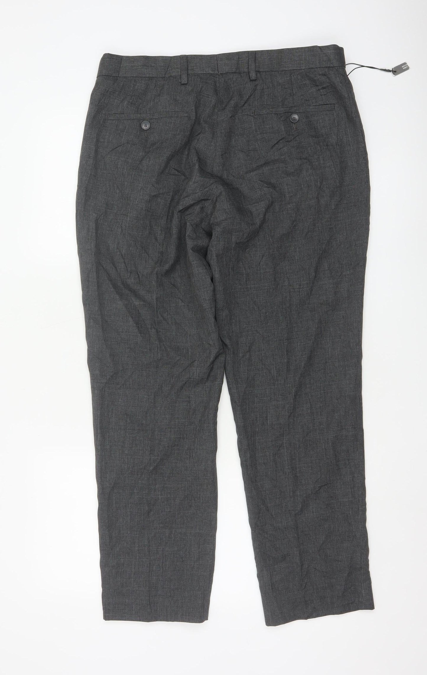 Marks and Spencer Men's Grey Regular Fit Chino Trousers 34W 29L