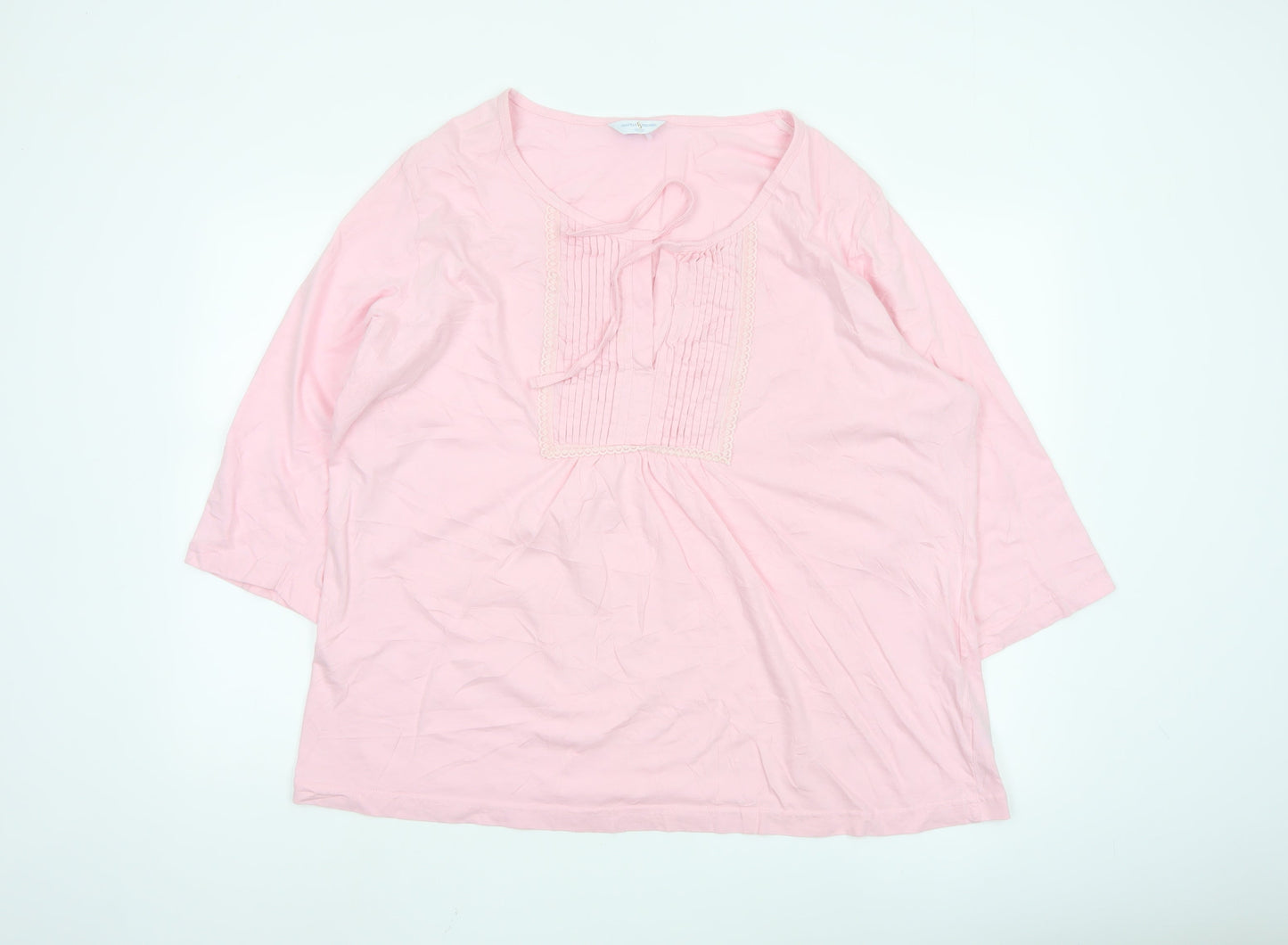 Shapely Figures Women Pink 3/4 Sleeve Tunic Blouse Size 20/22