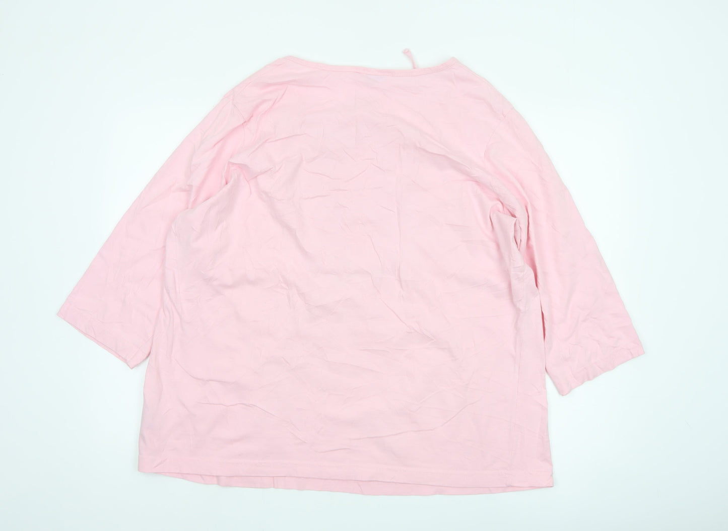 Shapely Figures Women Pink 3/4 Sleeve Tunic Blouse Size 20/22