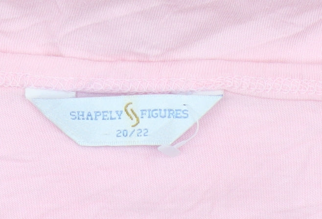 Shapely Figures Women Pink 3/4 Sleeve Tunic Blouse Size 20/22