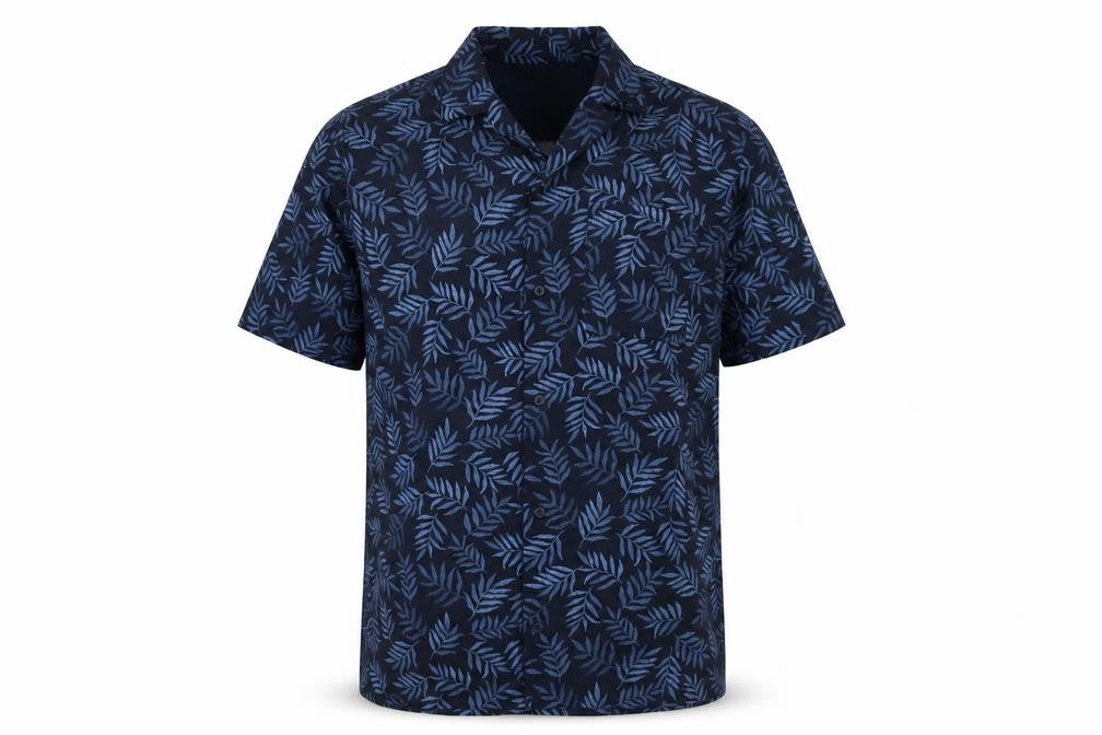 Marks & Spencer Men’s Blue Leaf Print Cotton Lyocell Pyjama Top M
