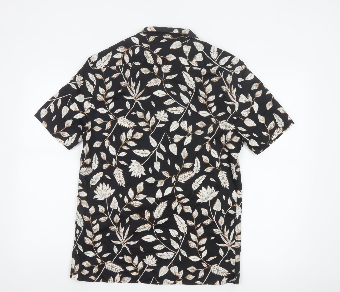 Marks and Spencer Autograph Men's Black Floral Short Sleeve Shirt Size S